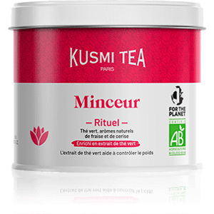 Rituel Minceur - The vert, arômes naturels de fraise et de cerise - Boite a the en vrac - Kusmi Tea