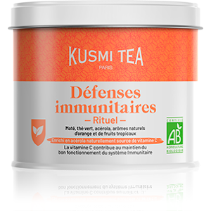 KUSMI TEA Rituel Défenses Immunitaires - Maté, thé vert, acérola, arômes naturels d’orange et de fruits tropicaux - Kusmi Tea