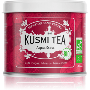 KUSMI TEA AquaRosa (Infusion de fruits bio) - Infusion hibiscus, fruits rouges - Boîte de thé en vrac - Kusmi Tea