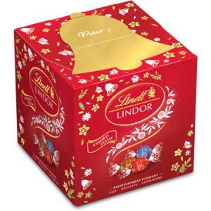 KUSMI TEA Boîte cadeau LINDOR - Assortiment de bouchées de chocolat LINDOR Lait, Noisettes et Cœur Blanc – 173gIdéal pour un petit cadeau à offrir ou à s’offrir. - Kusmi Tea