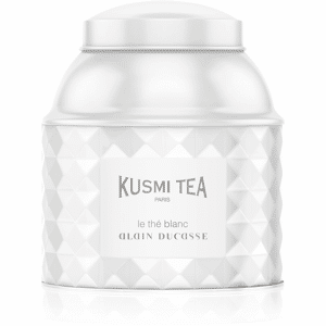 KUSMI TEA Le Thé Blanc Alain Ducasse - Thé blanc aromatisé framboise et rose - Boite à thé en vrac - Kusmi Tea