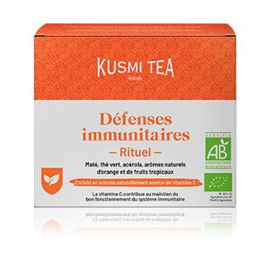 KUSMI TEA Rituel Défenses Immunitaires - Maté, thé vert, acérola, arômes naturels d’orange et de fruits tropicaux - Sachets de thé - Kusmi Tea