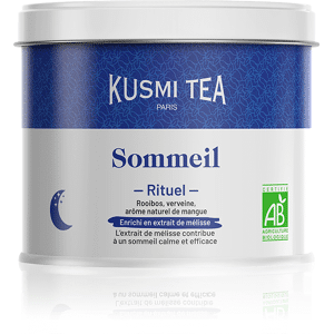 KUSMI TEA Rituel Sommeil - Rooibos, mélisse et verveine, arôme naturel de mangue à infuser - Boite à thé en vrac - Kusmi Tea