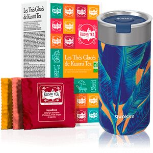 Ensemble a the glace nomade - ensemble a the glace compose du coffret Les Thes Glaces de Kusmi Tea avec 24 sachets et un mug de voyage Quokka 40CL - Kusmi Tea