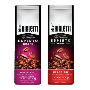 Bialetti Lot Café en grains Bialetti Esperto Classico & Delicato - 2x500g - Sélection Rouge (Italien) - Publicité