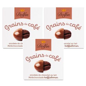 Dolfin - X3 boîtes de grains de café enrobés de chocolat au lait - DOLFIN - Publicité