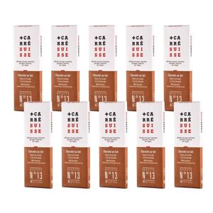 Carré Suisse Pack De 10 Tablettes Chocolat Au Lait Pépites Caramel & Sel De Guérande Bio 40g - Carré Suisse - Publicité