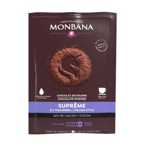 Monbana 10 sachets de 25g Chocolat italien en poudre Suprême Chocolat 250g - Monbana - 250.0000 - Publicité