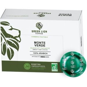 Green Lion Coffee - 50 dosettes compatibles Nespresso® pro Monte Verde Commerce Equitable Office Pads Bio - GREEN LION COFFEE - Publicité