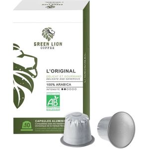 Green Lion Coffee Capsules Compatibles Nespresso - Bio - L'Original x10 - Green Lion Coffee - Sélection Verte (Bio) - Publicité