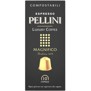 Café Pellini 10 Capsules Magnifico- Nespresso compatible - PELLINI - Sélection Rouge (Italien) - Publicité