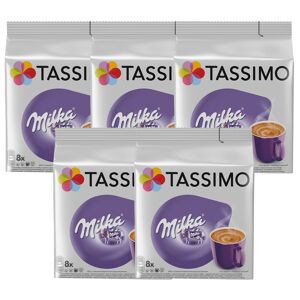 Milka Lot De 40 Dosettes Tassimo Milka Saveur Chocolat Chaud - 5 X 8 T-discs - Publicité