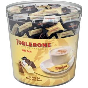 Boîte de 900g de minis Toblerone 3 variétés : chocolat au lait, noir ou blanc - sachets individuels de 6 g