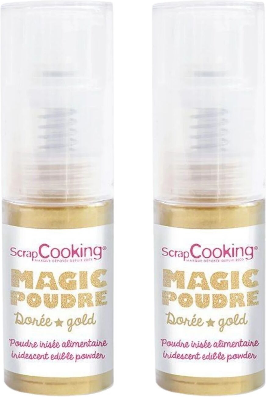 2 sprays de poudre alimentaire irisée dorée Scrapcooking