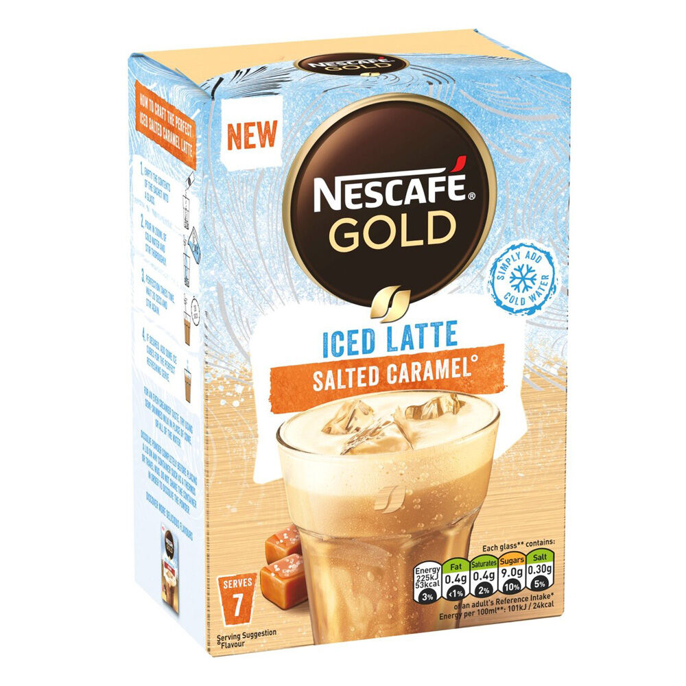 Nescafé Iced Latte Salted Caramel - 7 sachets de café instantané