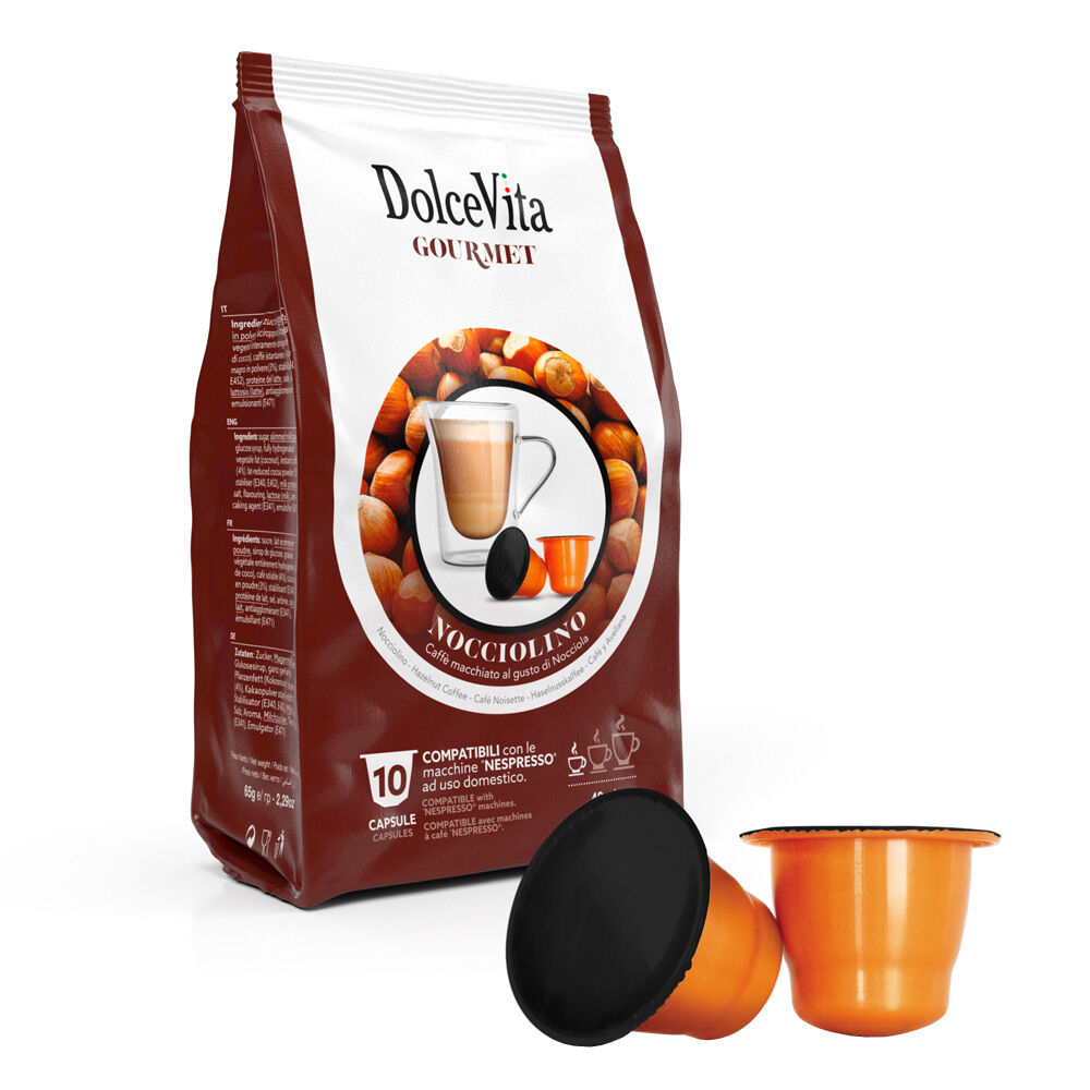 Dolce Vita Nocciolino pour Nespresso. 10 Capsules