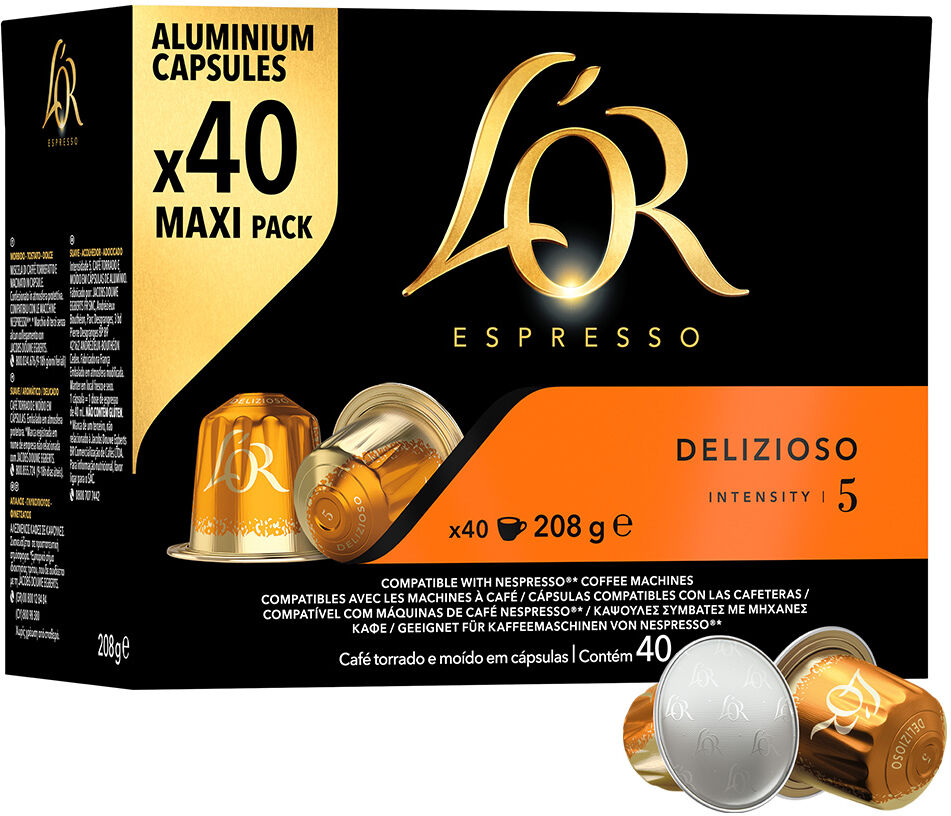 L'OR Delizioso Maxi pack  pour Nespresso. 40 Capsules