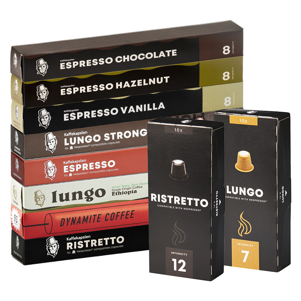Kaffekapslen Tasting mix  pour Nespresso. 100 Capsules