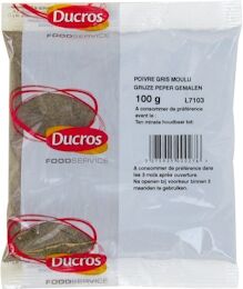 Poivre gris moulu 100g - Marque Ducros 4 sachets