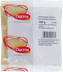 Poivre blanc moulu 100g - Marque Ducros 4 sachets