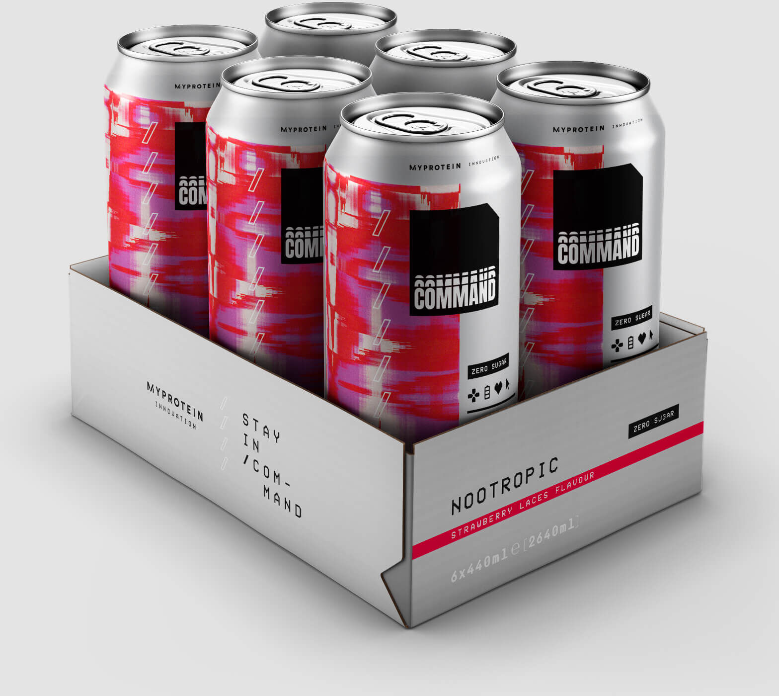 E-Sports Command Cans 6 Pack - Strawberry Laces