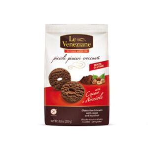 Molino Di Ferro Le Veneziane - Biscotti Con Cacao E Nocciole Senza Glutine, 250g