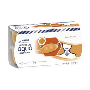 Nestlé Resource - Aqua+ Gelificata Facile da Deglutire Gusto Arancia, 4 x 125g