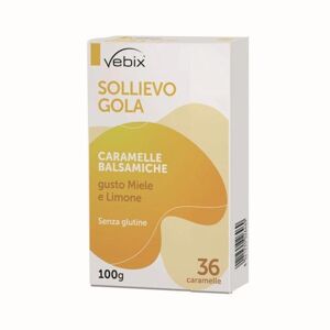 Vebix Sollievo Gola Caramelle Balsamiche gusto Miele e Limone, 36 caramelle