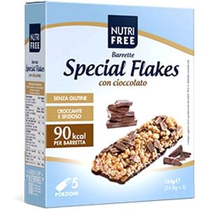 nutrifree nutri free special flakes con cioccolato barrette senza glutine 5x24,8 g