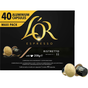 L'or Caffè Miscela RISTRETTO Capsule in Alluminio Compatibili Nespresso : Capsule 40 Capsule