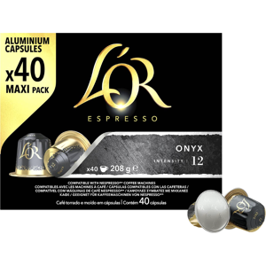 L'or Caffè Miscela ESPRESSO ONYX Capsule in Alluminio Compatibili Nespresso : Capsule 40 Capsule