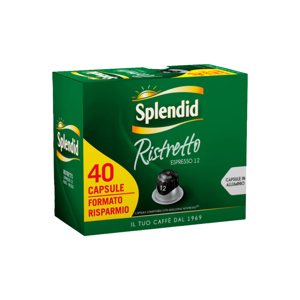 Splendid Caffè Miscela RISTRETTO Capsule in Alluminio Compatibili Nespresso : Capsule 40 Capsule