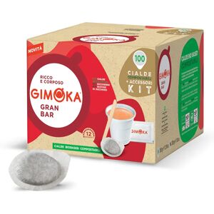 Gimoka 100 Cialde Gran Bar + Kit Da 100 Palette, Zuccheri E Bicchierini compatibili con sistema ESE 44mm