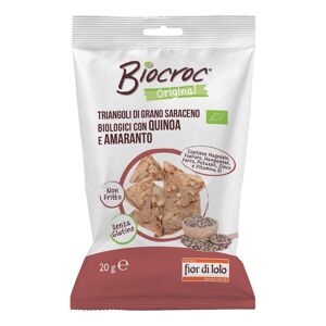 Biotobio Srl Biocroc Triangoli di Grano Saraceno con Quinoa e Amaranto Fior di Loto 20g