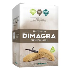 Promopharma Spa Dimagra Cantucci Proteici 200g - Snack Proteico Croccante con Mandorle e Cioccolato