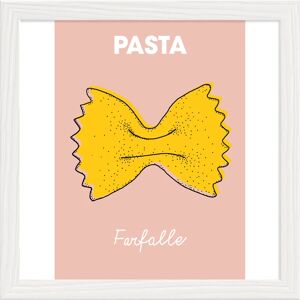 BUBOLA&NAIBO Stampa incorniciata su mdf Pasta farfalle 25 x 25 cm