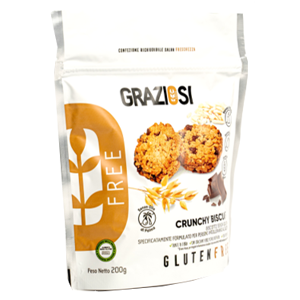 LABORATORIO GRAZIOSI Srl Laboratorio Graziosi Alimenti senza Glutine Dolcezze Crunchy Biscuits Biscotti 200 g