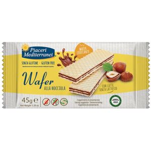 EUROSPITAL SpA Piaceri Mediterranei - Wafer Alla Nocciola Senza Glutine Confezione 45 Gr