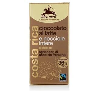 Alce Nero Tavoletta Cioccolato al Latte con Nocciole Intere Bio 100 g
