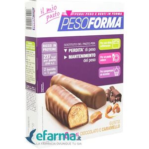 3x Pesoforma Barette Al Cioccolato E Caramello Con Vitamine E Minerali 372gr