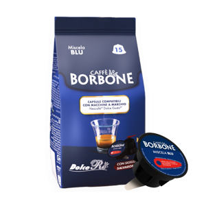 Caffè Borbone Dolce Re - Miscela Blu - 15 Capsule Compatibili Dolce Gusto Da 7g