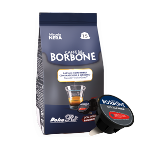 Caffè Borbone Dolce Re - Miscela Nera - 15 Capsule Compatibili Dolce Gusto Da 7g