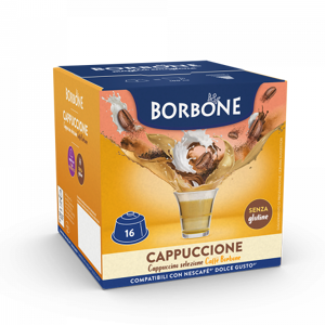 Caffè Borbone Cappuccino  Cappuccione - 16 Capsule Compatibili Dolce Gusto Da 14g
