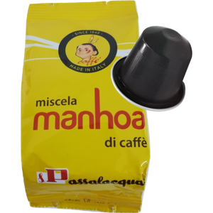 Passalacqua Caffè  Manhoa - Gusto Vellutato - Box 100 Capsule Compatibili Nespresso Da 5.5g