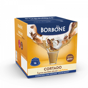 Caffè Borbone Espresso Macchiato  Cortado - 16 Capsule Compatibili Dolce Gusto Da 6.3g