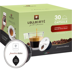 Lollo Caffè - Passionedolce Nero - Box 30 Capsule Compatibili Dolce Gusto Da 7.5g