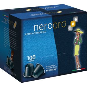 Nerooro Caffè  - Miscela Argento - Box 100 Capsule Compatibili Nespresso Da 5g