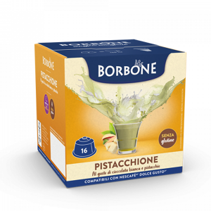 Caffè Borbone Cioccolata Bianca E Pistacchio  Pistacchione - 16 Capsule Compatibili Dolce Gusto Da 18g