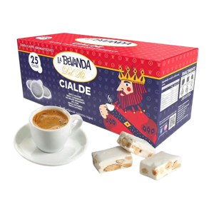 La Bevanda Del Rè Caffè Al Torroncino  - Box 25 Cialde Ese44 Da 7.5g