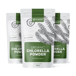 FutuNatura 3x BIO Chlorella in polvere, totale 600 g